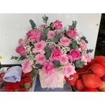 GIỎ HOA TONE TÍM NHẸ NHÀNG