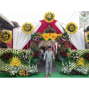 cổng lá dừa truyền thống + hiện đại 