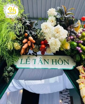 cổng cưới rau củ