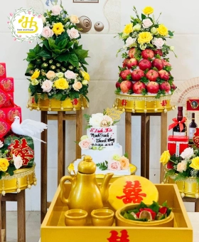 mâm quả vàng lục giác