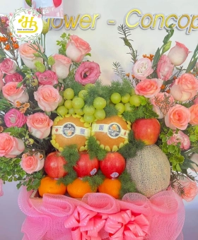 GIỎ TRÁI CÂY HOA BAO CHUẨN