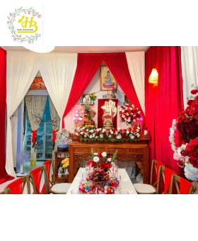 TRANG TRÍ GIA TIÊN TONE ĐỎ ĐẸP
