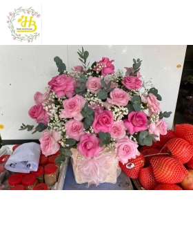 GIỎ HOA TONE TÍM NHẸ NHÀNG