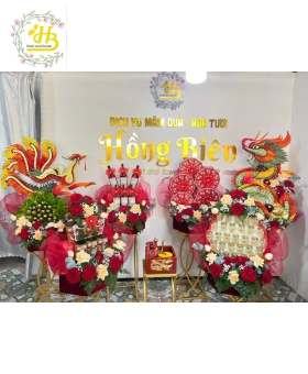 RỒNG PHỤNG 5 ĐUÔI CHUẨN TONE ĐỎ