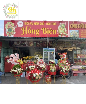 mâm quả rồng phụng tone đỏ nhe nhang  ( HONGBIENCUOIHOITRONGOI)
