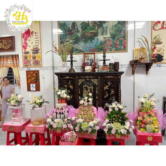 SET QUẢ HOA LỄ CƯỚI HỎI 